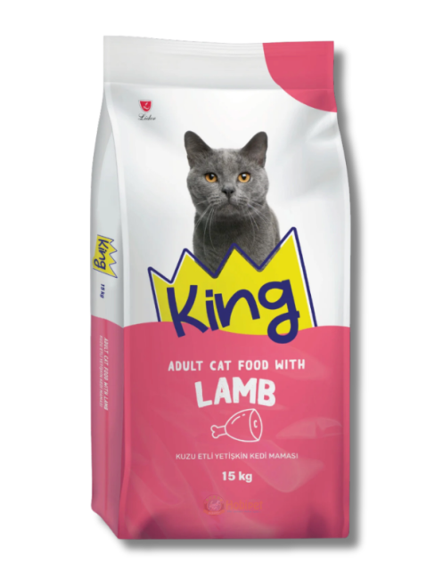 King - King Kuzu Etli Pirinçli Yetişkin Kedi Maması 15 Kg