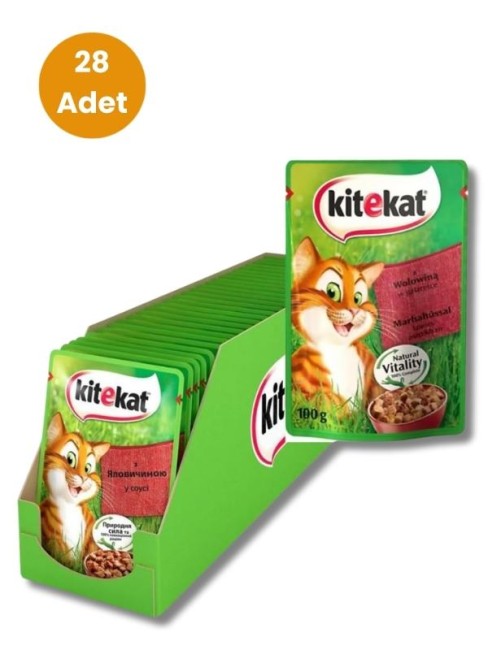 Kitekat - Kitekat Sığır Etli Gravy Soslu Pouch Mama 85 Gr X 28 Adet