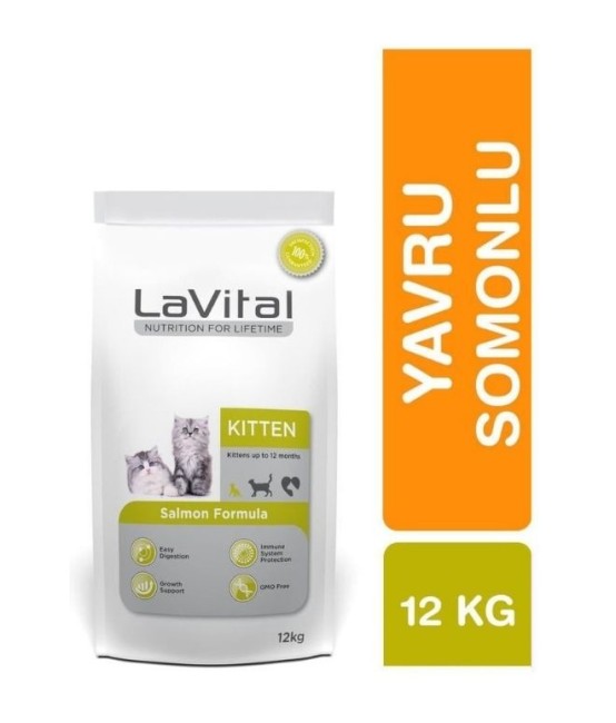 Lavital - Lavital Kitten Somonlu Yavru Kedi Maması 12 Kg
