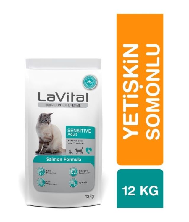 Lavital Sensitive Somonlu Yetişkin Kedi Maması 12 Kg