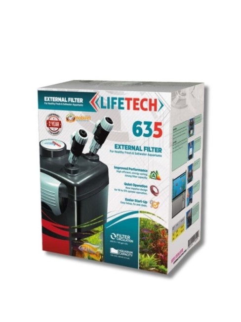 Lifetech - Lifetech 635 Akvaryum Dış Filtresi 600 L/H – Filtre Malzemeli