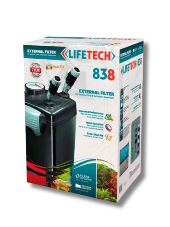 Lifetech 838 Akvaryum Dış Filtresi 1200 L/H – Filtre Malzemeli