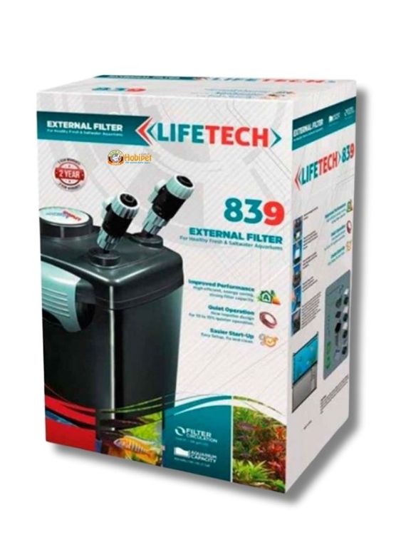 Lifetech 839 Akvaryum Dış Filtresi 1500 L/H – Filtre Malzemeli