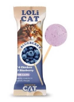 Lolicat - Lolicat Kediler İçin Tavuklu Yaban Mersinli Lolipop Kedi Ödülü X 15 Adet