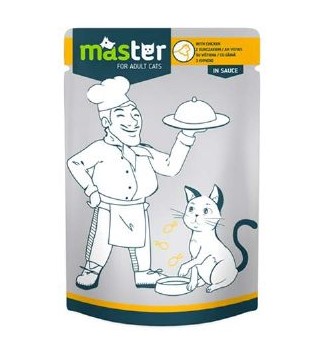 Master - Master Tavuklu Yetişkin Kedi Pouch Mama 80 Gr X 24 Adet