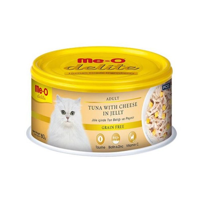 Me-O - Meo Delite Ton Balıklı Ve Peynirli Tahılsız Kedi Konservesi 80 Gr x 24 Adet