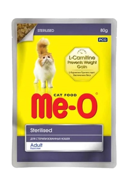Me-O - Meo Tavuklu Kısırlaştırılmış Kedi Pouch Mama 80 gr x 12 Adet