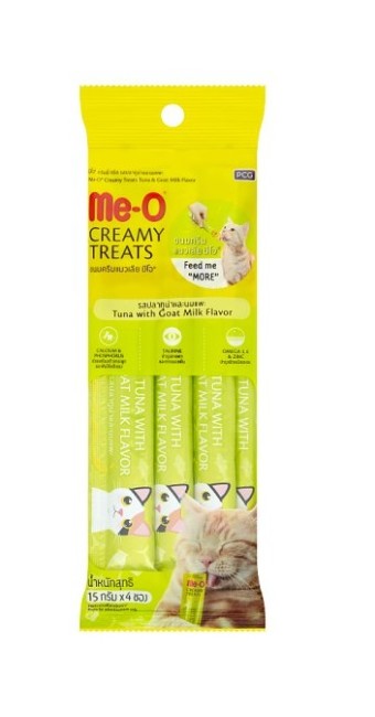 Me-O - Meo Ton Balıklı ve Keçi Sütlü Krema Kedi Ödülü 4x15 Gr (12 Adet)