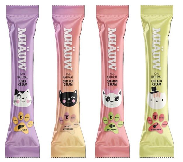 Mhauw - Mhauw Mixed All Karışık Krema Kedi Ödülü (Kavanoz) 15 Gr X 30 Adet