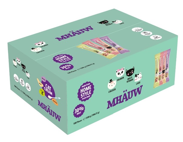 Mhauw - Mhauw Mixed All Karışık Krema Kedi Ödülü (Kutulu) 15 Gr X 100 Adet