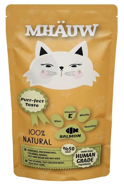 Mhauw - Mhauw Somonlu Etli Kedi Çorbası 80 Gr X 30 Adet