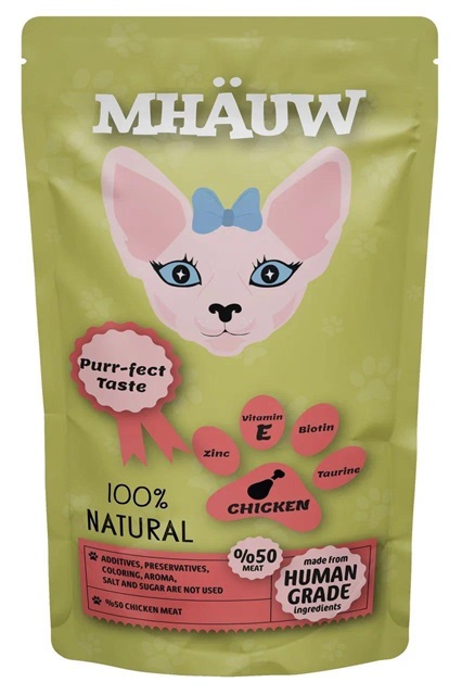 Mhauw - Mhauw Tavuklu Etli Kedi Çorbası 80 Gr X 30 Adet
