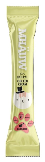 Mhauw - Mhauw Tavuklu Krema Kedi Ödülü (Kavanoz) 15 Gr X 30 Adet