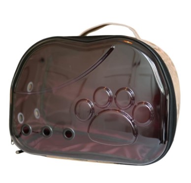 Miapet - Miapet Pati Desenli Şeffaf Kedi Taşıma Çantası