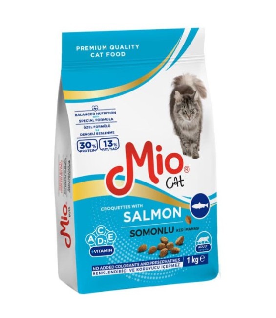 Mio - Mio Somonlu Yetişkin Kedi Maması 1 Kg X 3 Adet