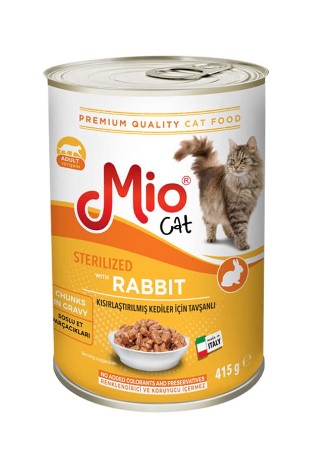 Mio Tavşanlı Sterilised Kedi Konserve 415 Gr X 24 Adet