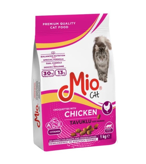 Mio - Mio Tavuklu Yetişkin Kedi Maması 1 Kg X 3 Adet