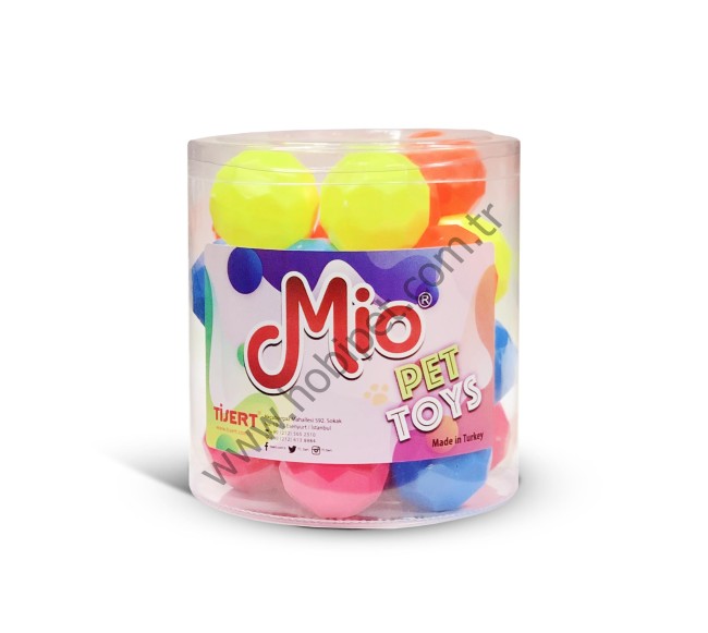 Mio - Mio Yuvarlak Plastik Top Kedi Oyuncağı X 24 Adet