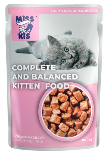 Miss Kis - Miss Kis Kitten Tavuklu Yavru Kedi Pouch 80 Gr X 24 Adet