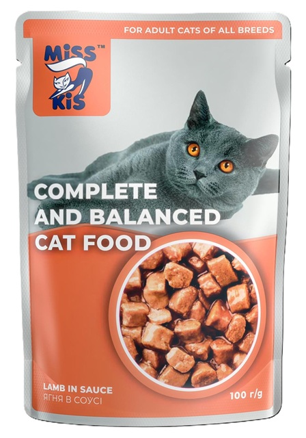 Miss Kis - Miss Kis Kuzu Etli Yetişkin Kedi Pouch 100 Gr X 24 Adet