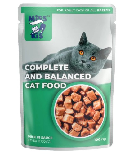 Miss Kis - Miss Kis Ördekli Yetişkin Kedi Pouch 100 Gr X 24 Adet
