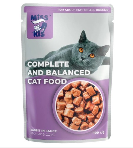 Miss Kis - Miss Kis Tavşanlı Yetişkin Kedi Pouch 100 Gr X 24 Adet
