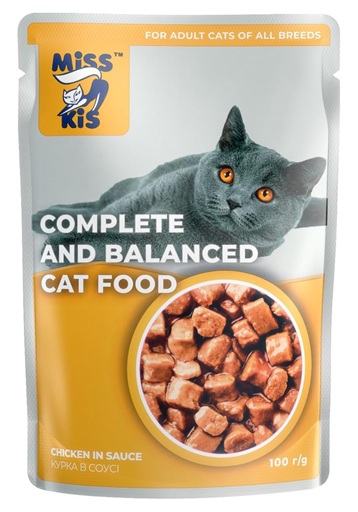 Miss Kis - Miss Kis Tavuklu Yetişkin Kedi Pouch 100 Gr X 24 Adet