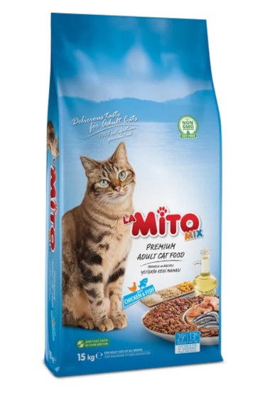 Mito - Mito Mix Tavuklu Ve Balıklı Yetişkin Kedi Maması 15 Kg