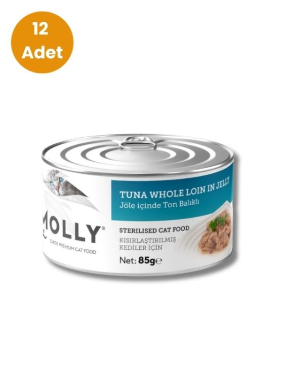 Molly Jöle İçinde Ton Balıklı Kısırlaştırılmış Kedi Konservesi 85 gr x 12 Adet