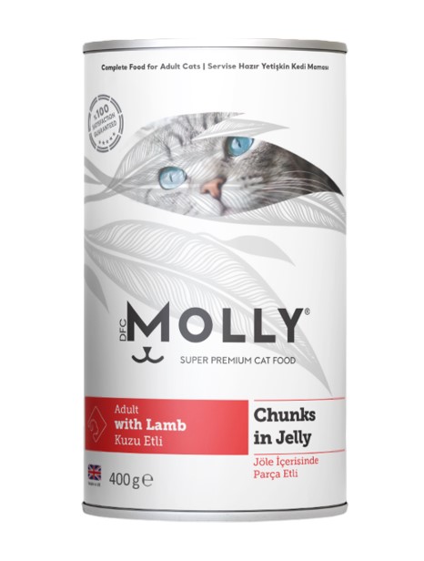 Molly Kuzu Etli Jöleli Yetişkin Kedi Konservesi 400 Gr X 12 Adet