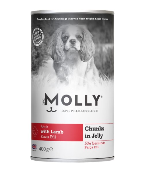 Molly - Molly Kuzu Etli Jöleli Yetişkin Köpek Konservesi 400 Gr X 12 Adet