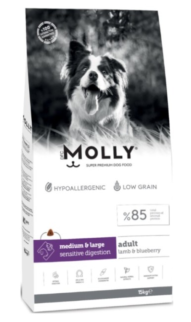 Molly - Molly Medium Large Adult Kuzu Etli Yaban Mersinli Yetişkin Köpek Maması 15 Kg