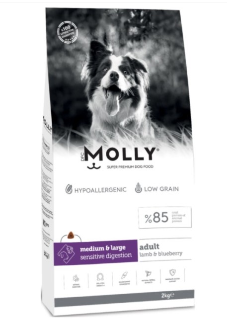 Molly - Molly Medium Large Adult Kuzu Etli Yaban Mersinli Yetişkin Köpek Maması 2 Kg
