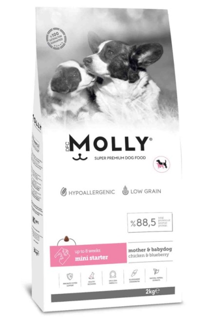 Molly - Molly Mini Starter Tavuklu Ve Yaban Mersinli Anne Ve Yavru Köpek Maması 2 Kg