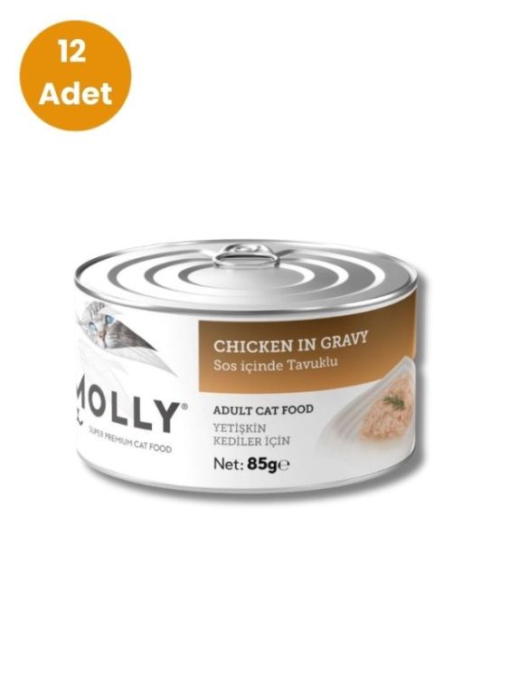 Molly Sos İçinde Tavuklu Yetişkin Kedi Konservesi 85 gr x 12 Adet