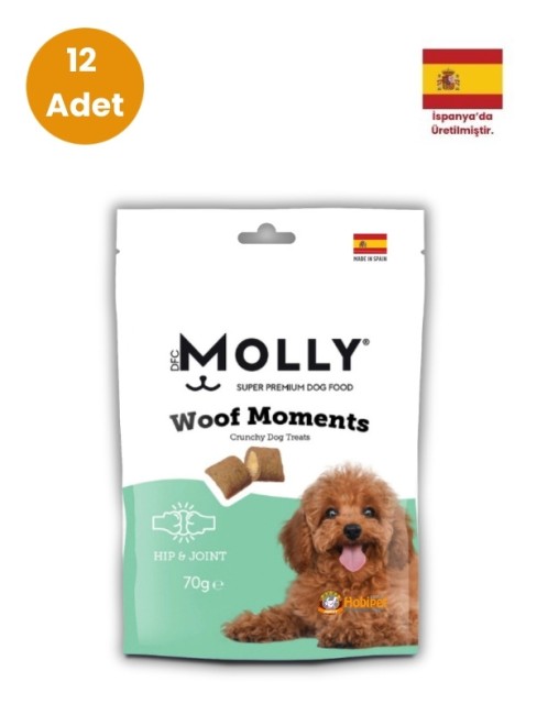 Molly - Molly Woof Moments Hip & Joint Eklem Yapısı İçin Köpek Ödülü 70 gr x 12 Adet