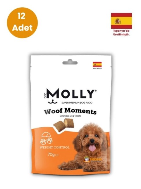 Molly - Molly Woof Moments Kilo Kontrolü İçin Köpek Ödülü 70 gr x 12 Adet