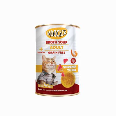 Moochie - Moochie Karides Ve Ton Balıklı Et Suyu Kedi Çorbası 135 Ml X 6 Adet