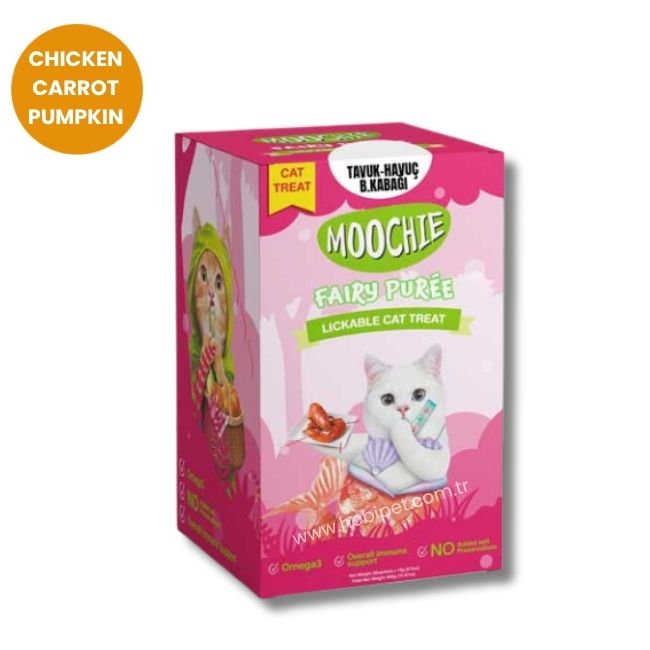 Moochie Tavuk Havuç ve Bal Kabaklı Krema Kedi Ödülü 30 x 15gr - Thumbnail