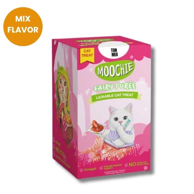 Moochie Mix Flavor Karışık Çeşitli Krema Kedi Ödülü 30 x 15gr
