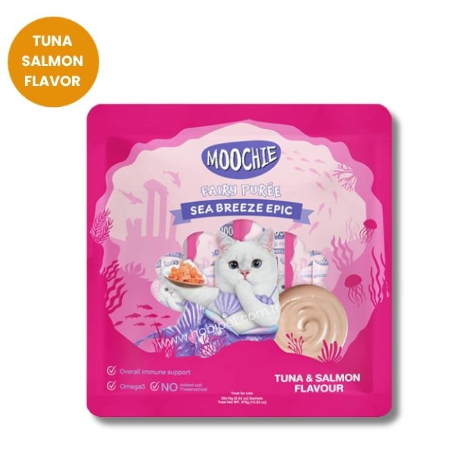 Moochie Ton ve Somon Balıklı Krema Kedi Ödülü 25 x 15gr