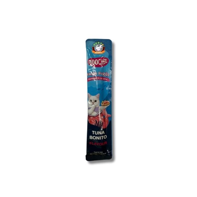 Moochie Çizgili Ton Balığı Aromalı Krema Kedi Ödülü 30 x 15gr