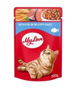 My Love Balıklı Yetişkin Kedi Pouch Mama 100 Gr X 24 Adet