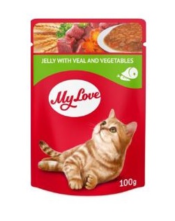 My Love - My Love Jöleli Dana Etli Ve Sebzeli Yetişkin Kedi Pouch Mama 100 Gr 24 Adet