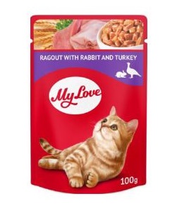 My Love - My Love Tavşan Ve Hindili Yetişkin Kedi Pouch Mama 100 Gr X 24 Adet