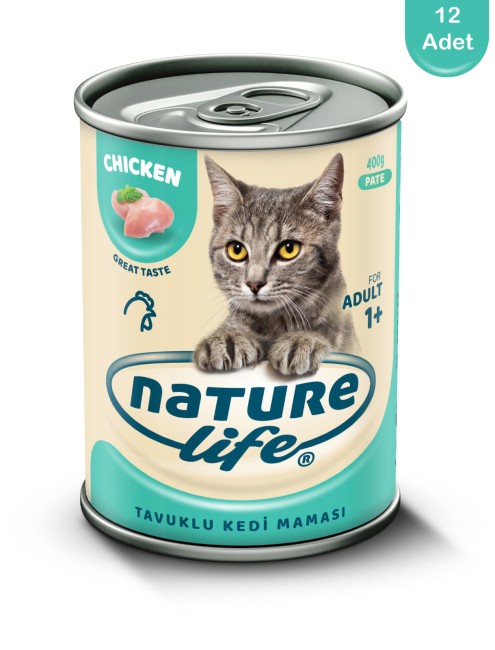 NatureLife - Naturelife Tavuklu Ezme Kedi Konservesi 400gr x 12 Adet