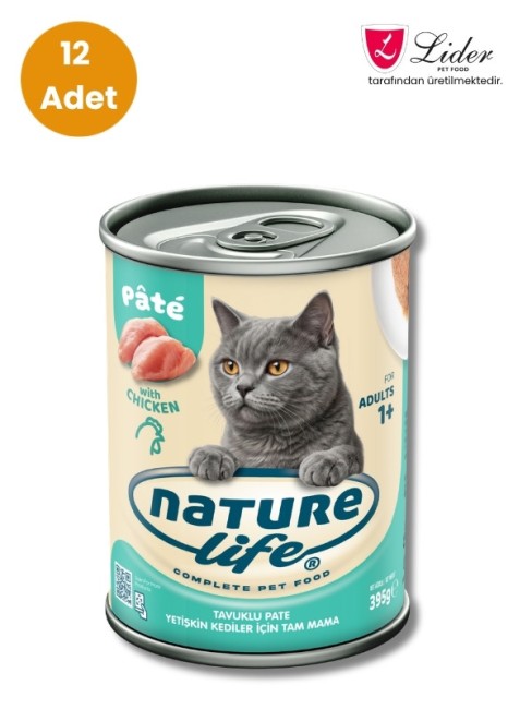 NatureLife - Naturelife Tavuklu Ezme Kedi Konservesi 400 Gr x 12 Adet