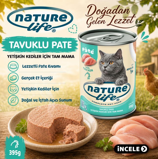 NatureLife - Naturelife Tavuklu Ezme Kedi Konservesi 395 Gr