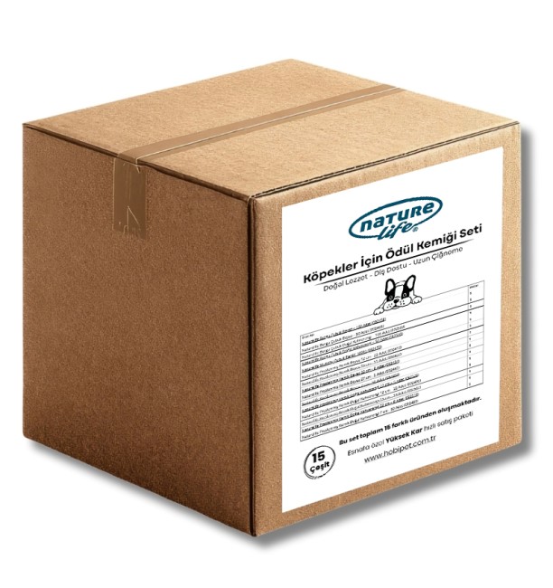 Naturelife Köpekler İçin Ödül Kemiği Seti - 15 Çeşit Esnafa Özel Paket - Thumbnail