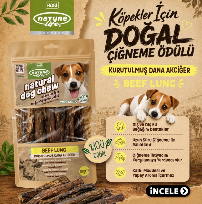 NatureLife - Naturelife Kurutulmuş Dana Akciğer Köpek Ödülü 100 gr